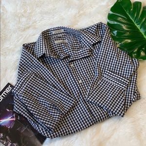 🌺Geoffrey Beene Black gingham button down